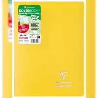 Clairefontaine 10x Koverbook, Heft A4, 48 Blatt 90g, französische Lineatur Seyès, Einband aus opakem Polypropylen, 100% recycelt - Gelb 971416C