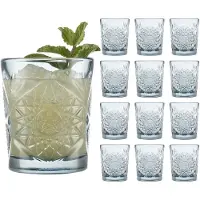 Libbey 12er Set D.O.F. Gläser 355ml Hobstar blau - 6er Karton"