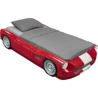 Step2 Roadster Toddler to Twin Mitwachsendes Kinderbett | Auto Bett für Kinder in Rot mit Seitenteilen | Autobett aus Kunststoff | Maximale Maße: