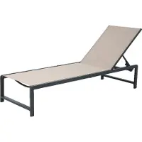 Axi Zane Gartenliege in Grau / Braun | Sonnenliege aus Stahl mit verstellbarer Rücklehne - 5 Positionen | Sonnenbett / Liege für Draußen / Garten