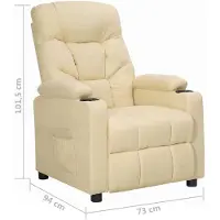 vidaXL Relaxsessel Creme Stoff