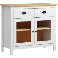 vidaXL Sideboard Hill Weiß 90x40x80 cm Massivholz Kiefer