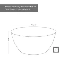 MamboCat 6er Set Schale Reactive Glaze Grey Black Zakynthos 13,7cm - 24321860