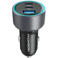 Thomson Kfz-Ladegerät – – 60 W – Neueste Generation der Technologie – 2 USB-C (PD 30 W) + USB-A (QC 3.0 18 W)