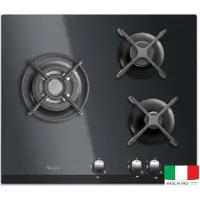 Whirlpool AKT 404/NB, Schwarz, Integriert, Gaskochfeld, Glas, 3 Zone(n), 3 Zone(n)