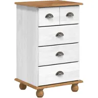 vidaXL Schubladenkommode 5-Schublade ASKIM Weiß 48,5 x 40 x 79 cm