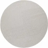 vidaXL Bereichsteppiche Rund PALMERAS Creme Ø 200 CM Polyester