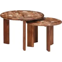 vidaXL Nesting-Couchtische 2 stk. Mehrfarbig Ø 50 x 40 cm
