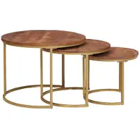 vidaXL Nesting-Couchtische 3 stk. Honigbraun 60 x 60 x 45 cm