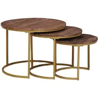 vidaXL Nesting-Couchtische 3 stk. Dunkelbraun 60 x 60 x 45 cm