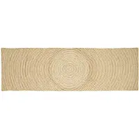 vidaXL Teppich Natürlich und Weiß 80 x 250 cm Jute