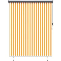 vidaXL Rollo Weiß und Orange 220 x 250 cm Stoff und Aluminium