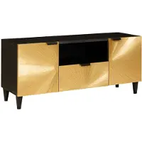 vidaXL TV-Schränk Schwarz und Gold 105 x 33 x 46 cm Holzwerkstoff