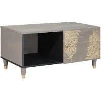 vidaXL Couchtisch Grau 80 x 50 x 40 cm Massivholz Mango