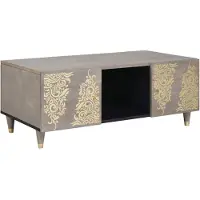 vidaXL Couchtisch Grau 100 x 54 x 40 cm Massivholz Mango