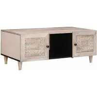vidaXL Couchtisch Bleached White 100 x 54 x 40 cm Massivholz Mango
