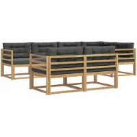 vidaXL Outdoor-Sofagarnitur 6 stk. Weiß und Anthrazit Polyester