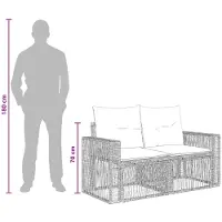 vidaXL Gartensofa-set 6 stk. Schwarz und Cremeweiß Poly-Rattan