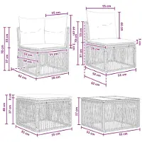 vidaXL Gartensofa-set 6 stk. Grau Poly-Rattan