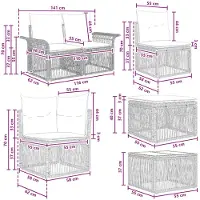 vidaXL Gartensofa-set 9 stk. Grau Poly-Rattan