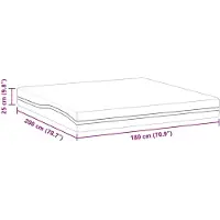 vidaXL Matratze Weiß und Grau 180 x 200 cm Jacquard-Stoff