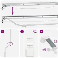 vidaXL Elektrische Markisenrahmen mit LEDs Weiß 5 x 3,5 m Aluminium
