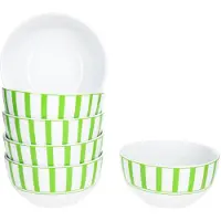 MamboCat Split grün 6x Müsli-Schale Ø14cm 400ml Porzellan 6 Pers Dessertschüssel Streifen
