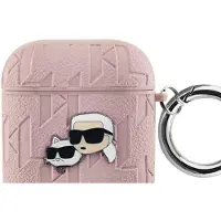 Karl Lagerfeld Kla2Pgkcpp Airpods 1/2 Hülle Rosa Monogramm Karl & Choupette Kopf