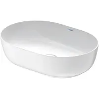 Duravit Luv Aufsatzbecken 50x35cm, ohne Überlauf, ohne Hahnlochbank, ohne Hahnloch, geschliffen, 0379502600, Farbe: Innenfarbe Weiß Hochglanz / Aussenfarbe Weiß Seidenmatt