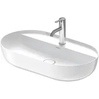 Duravit Luv Aufsatzbecken 70x40cm, ohne Überlauf, mit Hahnlochbank, 1 Hahnloch, geschliffen, 0380700000, Farbe: Weiß Hochglanz