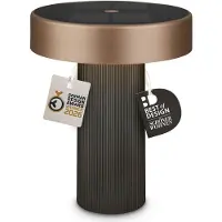 Briloner LED Tischlampe Kabellos Ø16x20cm 1W 150lm 3000K Warmweiß Solar Anthrazit Bronze metallic - Tischleuchte Wohnzimmer Flur Balkon