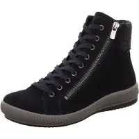 Legero Schnürboots "TANARO 5.0", Damen, Gr. 36, wärmend, blau (nachtblau), Textil, Veloursleder, Schuhe Schnürboots, High Top-Sneaker mit zusätzlichem Reißverschluss