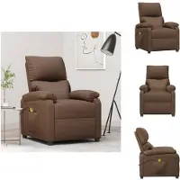vidaXL Massagesessel Braun Stoff - Massagesessel