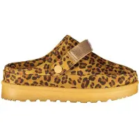 Laura Biagiotti Damen Winter Clogs in Braun mit Fell und verstellbarem Riemen