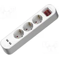Plastrol Verlängerungskabel H05VV-F 3G1,5mm2 1,5m PVC weiss 16A
