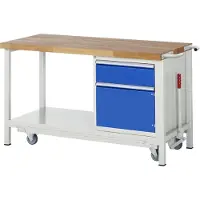 RAU Werkbank mit absenkbarem Fahrgestell Modell 8152 B 1500 x T 700 x H 880mm