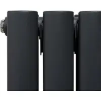 Monster Oval Röhrenheizkörper mit Spiegel - 1800mm x 380mm - Anthrazitgrau