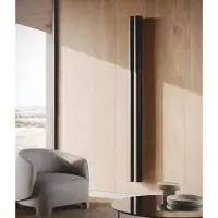 Casa Padrino Luxus Aluminium Wandheizung Schwarz H. 200 cm - Italy