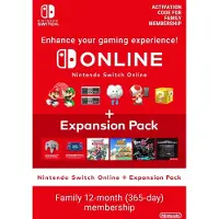 Switch Online 12 Month Family Membership + Expansion Pack