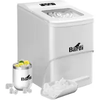 Bardi Eiswürfelmaschine – 2 Liter – 12 kg Eiswürfel in 24 Stunden – mit Eisschaufel – inklusive r Thermoskanne und Eisschaufel – Weiß