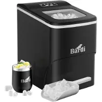 Bardi Eiswürfelmaschine – 2 Liter – 12 kg Eiswürfel in 24 Stunden – mit Eisschaufel – inklusive r Thermoskanne und Eisschaufel – Schwarz