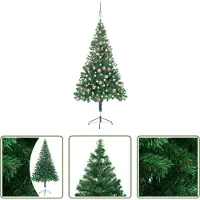 The Living Store Künstlicher Weihnachtsbaum Beleuchtung Kugeln 150cm 380 Zweige