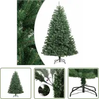 The Living Store Künstlicher Weihnachtsbaum Klappbar mit Ständer Grün 180 cm