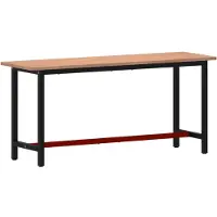 vidaXL Hochwertige Werkbank 180x55x81,5 cm Massivholz Buche und Metall, Werkbänke DE14335