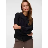 Vero Moda Langarmbluse "VMCASEY LS LACE SHIRT WVN NOOS" Viskosemischung, regular fit