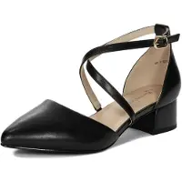 MACIEJKA Schuhe Leder Schwarz Spitze Zehenpartie Quadratabsatz 4 cm Absatzhöhe K680701001