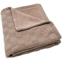 Jollein Decke 75x100 cm Box Knit/Velvet, Milky Coffee
