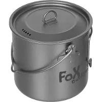 MFH - Max Fuchs Topf, Titan, klein, mit Deckel, Klappgriffe, ca. 1,1 l