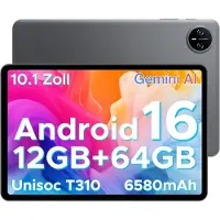 Doogee TAB A9 - Tablet,Android 16, 10,1 Zoll, 12(3+9)GB RAM+64GB(bis 2TB erweiterbar), WiFi 5,Doppellautsprecher