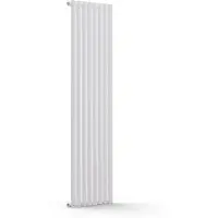 Blumfeldt Badheizkörper, Design Heizkörper Flach, Sparsamer Flachheizkörper Vertikal, 728 Watt Warmwasser Wandheizkörper für Badezimmer & Wohnzimmer, Leiser Vertikal Heizkörper mit Thermostat